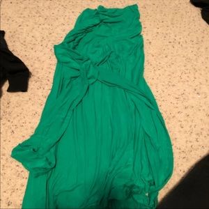 Green wrap dress or strapless dress